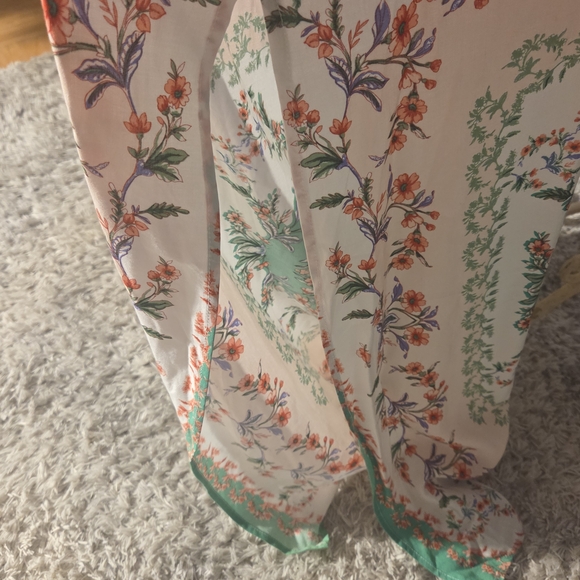 EN CREME Floral Green and White Maxi Dress Sz S - Picture 8 of 11